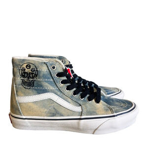 Vans Sk8-Hi Tapered Acid Wash Denim Skull Unisex Shoe Size 8 or 6.5 #B1979